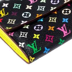 Pre Owned محفظة لوي فيتون كانفاس أسود مونوغرامي متعدد الألوان