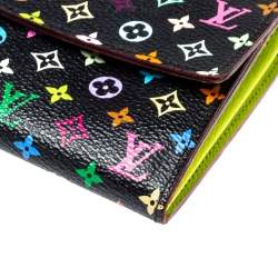 Pre Owned محفظة لوي فيتون كانفاس أسود مونوغرامي متعدد الألوان