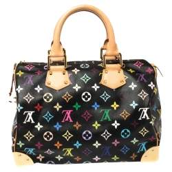 Pre Owned Louis Vuitton Black Monogram Multicolore Canvas Speedy 30 Bag