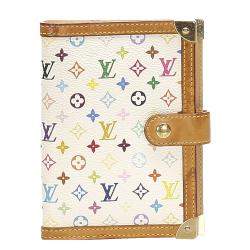 Pre Owned Louis Vuitton White/Multicolor Monogram Canvas Multicolore Agenda PM Wallet