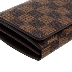 Pre Owned Louis Vuitton Damier Ebene Canvas Porte Monnaie Billets Tresor Wallet