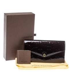 Pre Owned Louis Vuitton Amarante Monogram Vernis Sarah Wallet