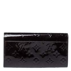 Pre Owned Louis Vuitton Amarante Monogram Vernis Sarah Wallet