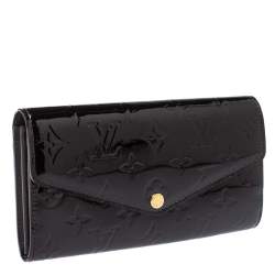 Pre Owned Louis Vuitton Amarante Monogram Vernis Sarah Wallet