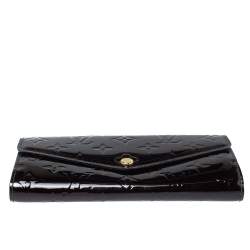Pre Owned Louis Vuitton Amarante Monogram Vernis Sarah Wallet