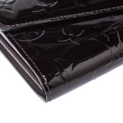 Pre Owned Louis Vuitton Amarante Monogram Vernis Sarah Wallet