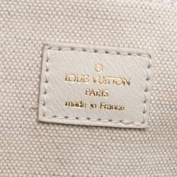 Pre Owned Louis Vuitton Light Beige Canvas Bowly Polka Dot Panama Bag