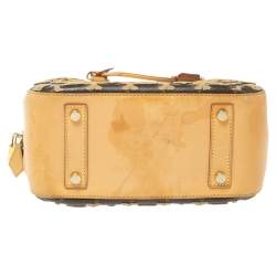 Pre Owned Louis Vuitton Caramel Monogram Coated Canvas and Leather Limited Edition Tuffetage Deauville Cube Bag