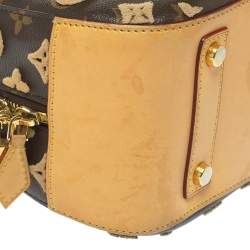 Pre Owned Louis Vuitton Caramel Monogram Coated Canvas and Leather Limited Edition Tuffetage Deauville Cube Bag