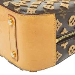 Pre Owned Louis Vuitton Caramel Monogram Coated Canvas and Leather Limited Edition Tuffetage Deauville Cube Bag