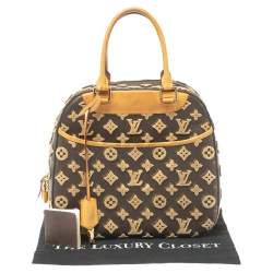 Pre Owned Louis Vuitton Caramel Monogram Coated Canvas and Leather Limited Edition Tuffetage Deauville Cube Bag
