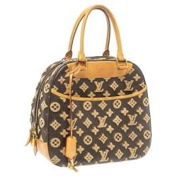 Pre Owned Louis Vuitton Caramel Monogram Coated Canvas and Leather Limited Edition Tuffetage Deauville Cube Bag