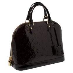 Pre Owned Louis Vuitton Amarante Monogram Vernis Leather Alma PM Bag