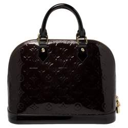 Pre Owned Louis Vuitton Amarante Monogram Vernis Leather Alma PM Bag