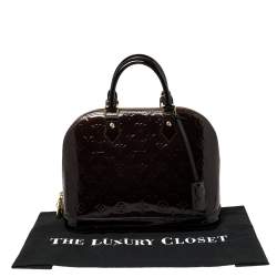 Pre Owned Louis Vuitton Amarante Monogram Vernis Leather Alma PM Bag
