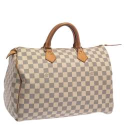 Pre Owned Louis Vuitton Damier Azur Canvas Speedy 35 Bag