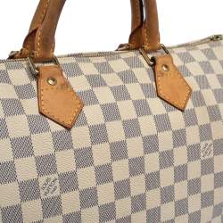 Pre Owned Louis Vuitton Damier Azur Canvas Speedy 35 Bag