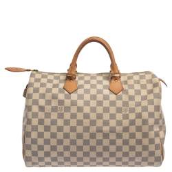 Pre Owned Louis Vuitton Damier Azur Canvas Speedy 35 Bag