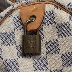 Pre Owned Louis Vuitton Damier Azur Canvas Speedy 35 Bag