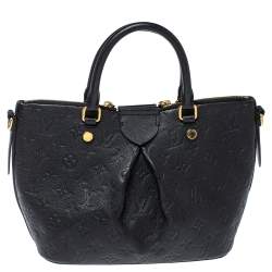 Pre Owned Louis Vuitton Black Monogram Empreinte Leather Mazarine PM Bag