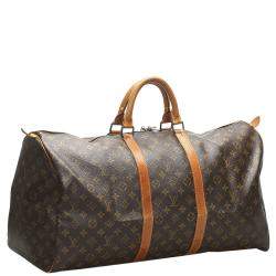 مملوكة مسبقًا Louis Vuitton Brown Monogram Canvas Keepall 55 Bag