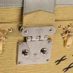 Pre Owned Louis Vuitton Metallic Gold/Silver Epi Leather Petite Malle Bag