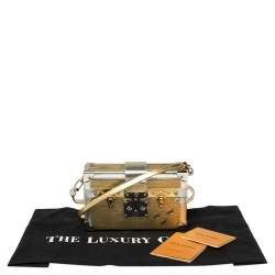 Pre Owned Louis Vuitton Metallic Gold/Silver Epi Leather Petite Malle Bag