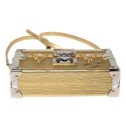 Pre Owned Louis Vuitton Metallic Gold/Silver Epi Leather Petite Malle Bag