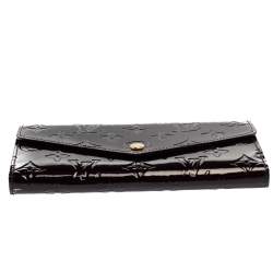 Pre Owned Louis Vuitton Amarante Monogram Vernis Sarah Wallet