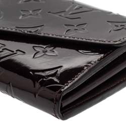 Pre Owned Louis Vuitton Amarante Monogram Vernis Sarah Wallet