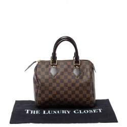 Pre Owned Louis Vuitton Damier Ebene Canvas Speedy 25 Bag