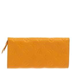 Pre Owned Louis Vuitton Yellow Monogram Empreinte Leather Curieuse Long Wallet