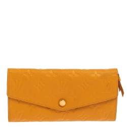 Louis Vuitton Orange Monogram Empreinte Curieuse Long Wallet Leather  ref.224637 - Joli Closet