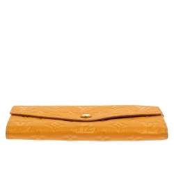 Pre Owned Louis Vuitton Yellow Monogram Empreinte Leather Curieuse Long Wallet