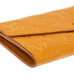 Pre Owned Louis Vuitton Yellow Monogram Empreinte Leather Curieuse Long Wallet