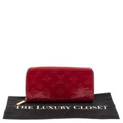 Pre Owned محفظة لوى فيتون سحاب فيرنيه مونوغرامية دامور حمراء  