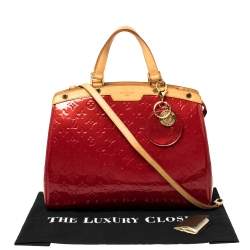 Pre Owned Louis Vuitton Pomme D’amour Monogram Vernis Brea GM Bag