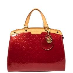 Pre Owned Louis Vuitton Pomme D’amour Monogram Vernis Brea GM Bag