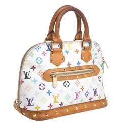 Pre Owned حقيبة لوي فيتون كانفاس مونوغرامي متعدد الألوان أبيض صغيرة