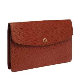 Pre Owned حقيبة كلتش لوي فيتون مونتيان فينتدج جلد إيبي بني