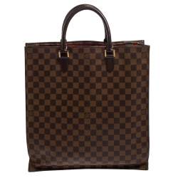 Louis Vuitton Brown Damier Ebene Venice Sac Plat GM Leather Cloth