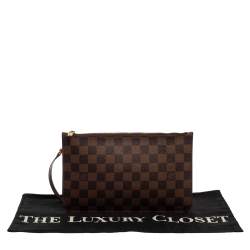 Louis Vuitton Damier Ebene Canvas Neverfull Pochette Clutch 