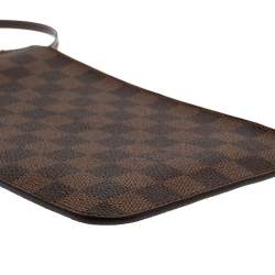 Louis Vuitton Damier Ebene Canvas Neverfull Pochette Clutch 