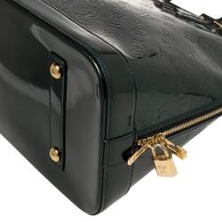 Pre Owned Louis Vuitton Bleu Nuit Monogram Vernis Alma GM Bag