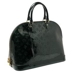 Pre Owned Louis Vuitton Bleu Nuit Monogram Vernis Alma GM Bag
