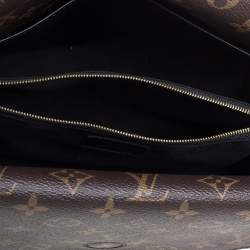 مملوكة مسبقًا Louis Vuitton Black Leather and Monogram Canvas Double V Bag