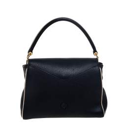 مملوكة مسبقًا Louis Vuitton Black Leather and Monogram Canvas Double V Bag