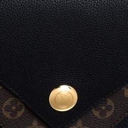 مملوكة مسبقًا Louis Vuitton Black Leather and Monogram Canvas Double V Bag