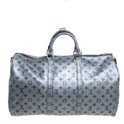 Pre Owned حقيبة لوي فيتون كيبال باندوليري 50 كانفاس مونوغرامي ميتاليك