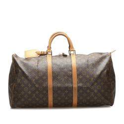 Pre Owned Louis Vuitton Brown Monogram Canvas Keepall 55 Bag